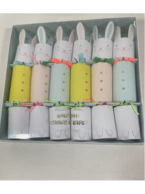 NIB Meri Meri Bunny Rabbit Mini Crackers Easter - Set of 6